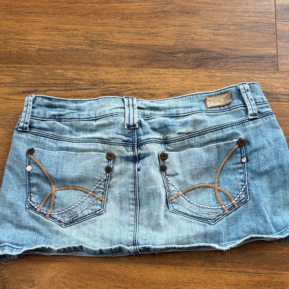 Refuge Denim micro Mini Skirt - Light Blue - Picture 3 of 5